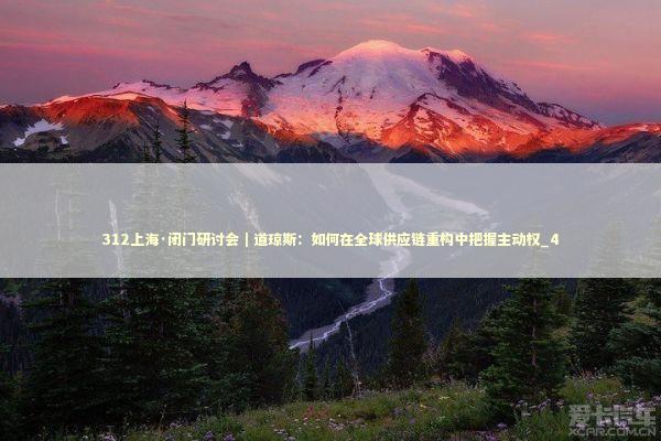 312上海·闭门研讨会｜道琼斯：如何在全球供应链重构中把握主动权_4 新闻